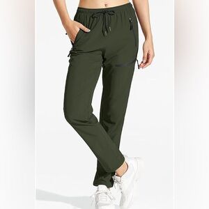 Amazon Cargo Pant Quick Dry Joggers Army Green Straight Leg Medium Women Utility